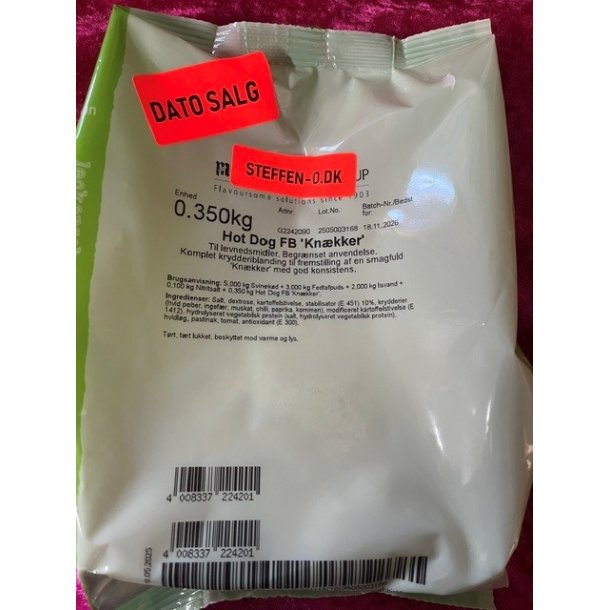 Hot Dog FB "Kn�kker"  DATO SALG 18/11-2026