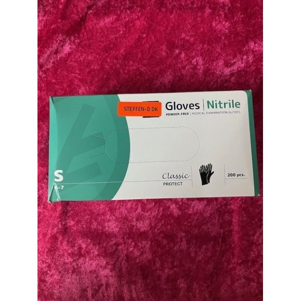 Nitril Handske Sort Str S  200stk