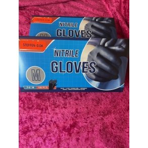 Nitril Handske Sort Str M  100Stk